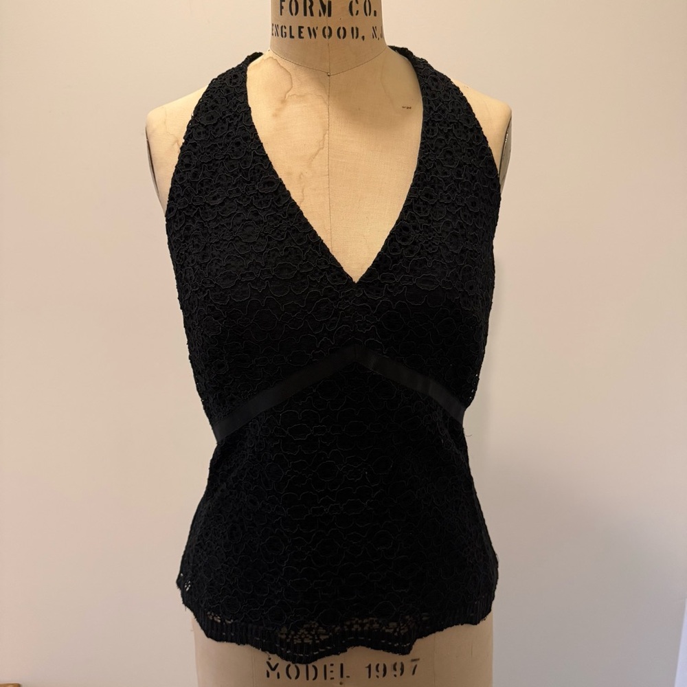 Elie Tahari Black Lace Sleeveless Top
